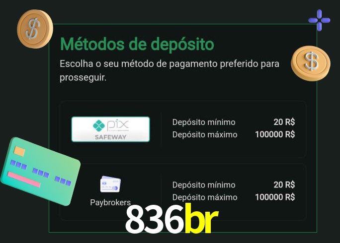 O cassino 836br oferece uma grande variedade de métodos de pagamento